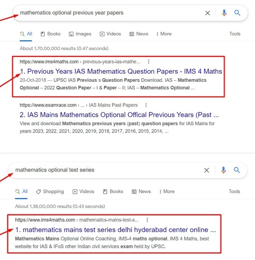 Mathematics Optional Previous Year Papers SEO Work Ranking for IMS4Maths