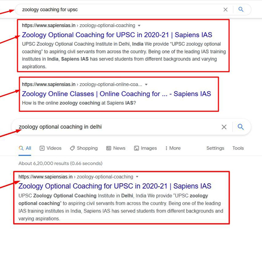 Zoology Classes Online Website Promotion Service Work Result For Sapiens IAS